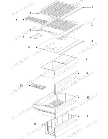 Взрыв-схема холодильника Electrolux ER2816B - Схема узла Furniture