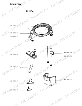Взрыв-схема пылесоса Rowenta RU104 - Схема узла RU104CL_.__2