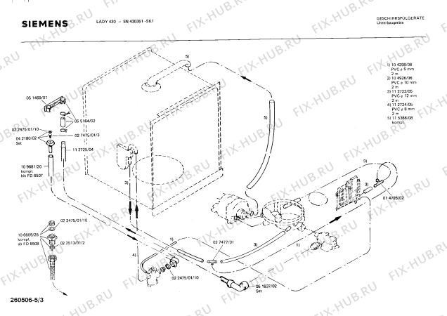 Взрыв-схема посудомоечной машины Siemens SN430351 - Схема узла 03