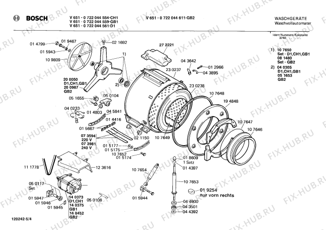 Взрыв-схема стиральной машины Bosch 0722044561 V651 - Схема узла 04