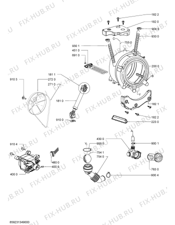 Схема №1 AWSP 63013P с изображением Обшивка для стиралки Whirlpool 481010547426