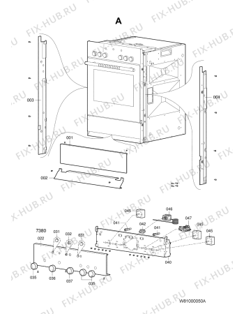 Схема №1 CKH 7380 с изображением Обшивка для плиты (духовки) Whirlpool 480121102742