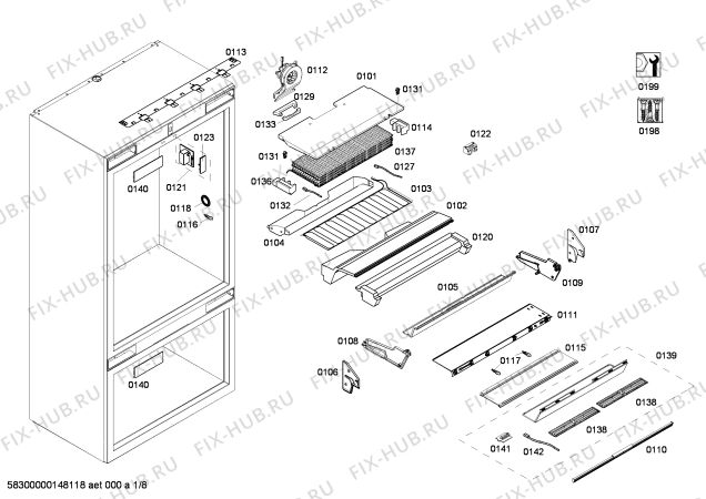 Схема №3 CIB36MIER1 KF 1901 SF с изображением Крепеж для холодильной камеры Bosch 00247809