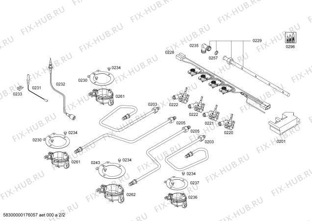 Взрыв-схема плиты (духовки) Bosch PBP616B90R 4G BOSCH 60R - Схема узла 02