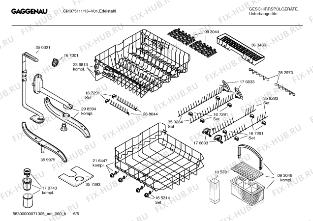 Взрыв-схема посудомоечной машины Gaggenau GM975111 - Схема узла 06