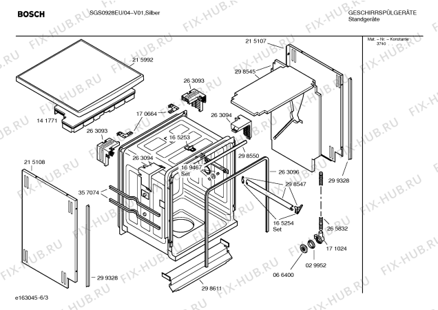 Взрыв-схема посудомоечной машины Bosch SGS0928EU LogixxOffice - Схема узла 03