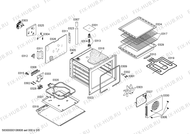 Схема №2 P1HCB48552 с изображением Стеклокерамика для плиты (духовки) Bosch 00242799