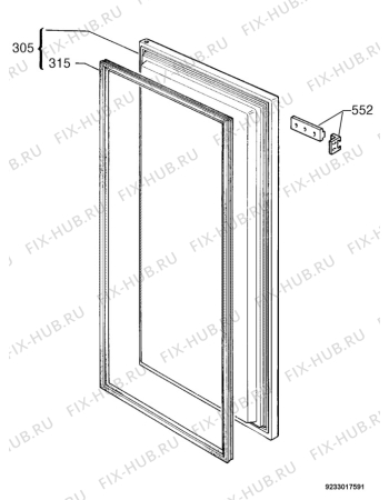 Взрыв-схема холодильника Rex Electrolux WI2591V - Схема узла Door 003