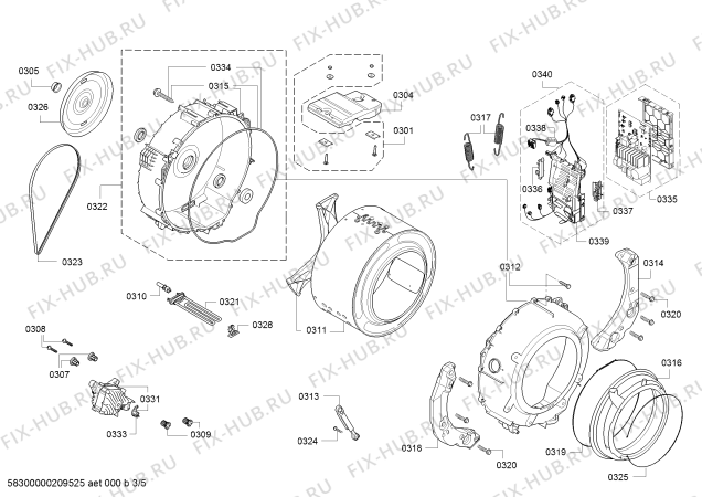 Схема №4 WLL24262OE, Serie|6 с изображением Панель управления для стиралки Bosch 11027117
