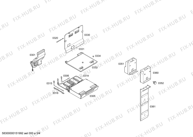 Взрыв-схема холодильника Bosch KDN30X45 - Схема узла 03