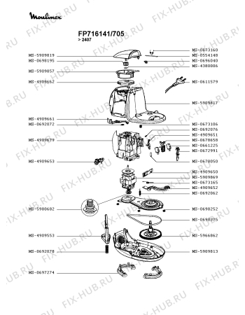Схема №1 DFC841(5) с изображением Часть корпуса для кухонного измельчителя Moulinex MS-5883901