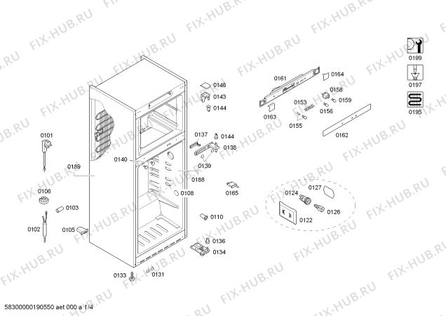 Схема №1 3FFP3661 с изображением Дверь морозильной камеры для холодильной камеры Bosch 00686072