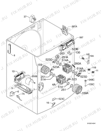 Взрыв-схема сушильной машины Rex Electrolux RDI96150W - Схема узла Electrical equipment 268