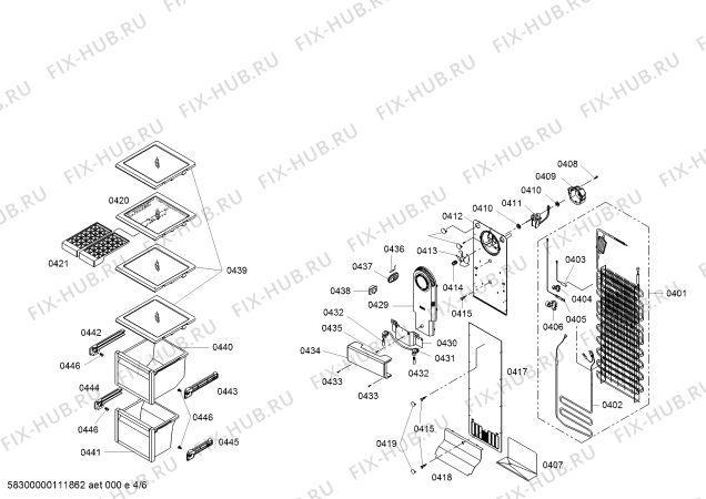 Схема №2 KA58NV10TI с изображением Панель для холодильной камеры Siemens 00642641