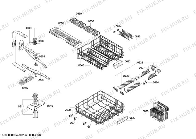 Взрыв-схема посудомоечной машины Bosch SMI63M25EU - Схема узла 06