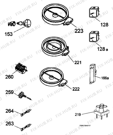 Взрыв-схема плиты (духовки) Electrolux EKC510100X - Схема узла Section 7