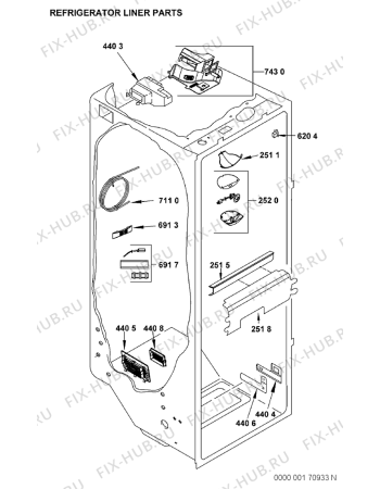 Взрыв-схема холодильника ADMIRAL SAL2027GBS - Схема узла