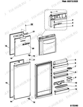 Взрыв-схема холодильника Ariston MTM1722CFR (F036380) - Схема узла