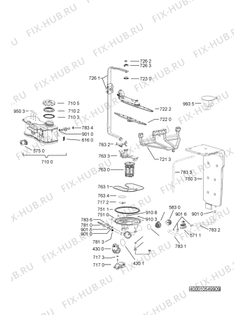 Взрыв-схема посудомоечной машины Whirlpool ADG 8243 FD - Схема узла