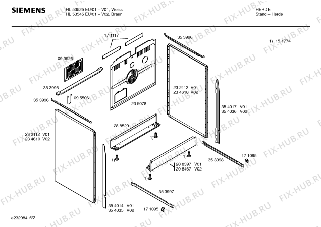 Схема №3 HL53525EU с изображением Инструкция по эксплуатации для духового шкафа Siemens 00523238