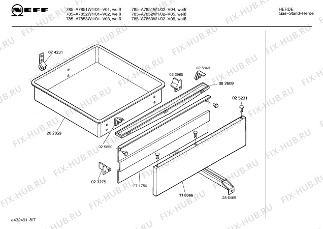 Схема №4 A7851W1 785 с изображением Инструкция по эксплуатации для электропечи Bosch 00517245