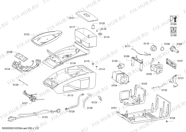 Схема №1 TDS4530 с изображением Труба для электропарогенератора Bosch 00655925