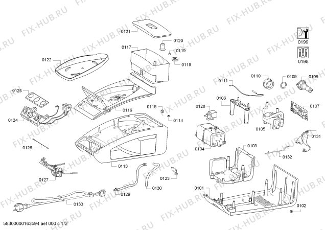 Схема №1 TDS4530 с изображением Крышка для утюга (парогенератора) Bosch 00740742