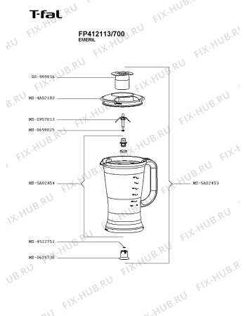 Схема №2 FP412111/700 с изображением Моторчик для кухонного измельчителя Seb MS-0568144