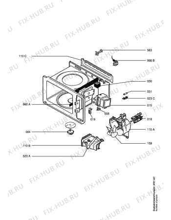 Взрыв-схема микроволновой печи Zanussi ZMB21STX STAIN - Схема узла Section3