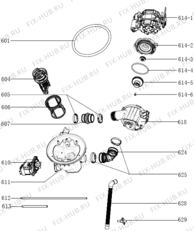 Взрыв-схема посудомоечной машины Gorenje GV62211 (577567, WQP12-7703C) - Схема узла 06