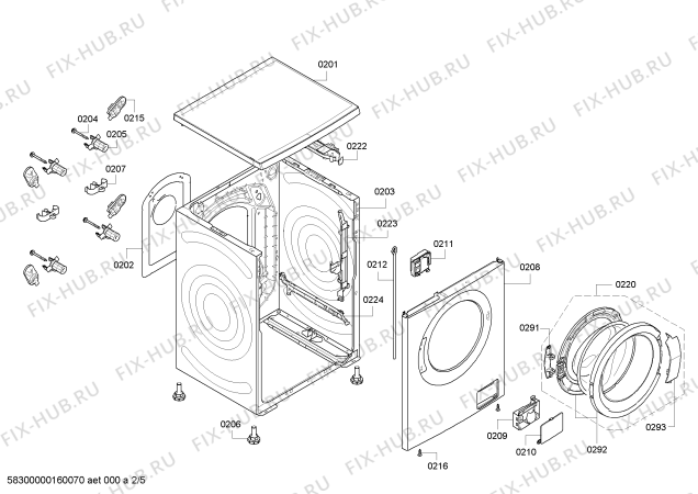 Схема №1 W7460X0GB с изображением Панель управления для стиралки Bosch 00707527