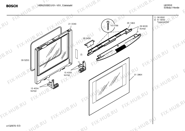 Взрыв-схема плиты (духовки) Bosch HBN255BEU - Схема узла 03