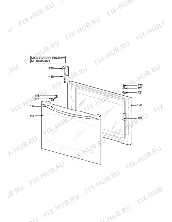Взрыв-схема плиты (духовки) Parkinson Cowan SG505XL - Схема узла H10 Main Oven Door (large)