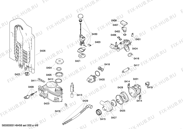 Взрыв-схема посудомоечной машины Bosch SGI33E15TR - Схема узла 04
