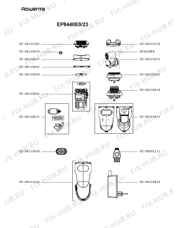 Схема №1 EP8440C3/23 с изображением Кронштейн для электробритвы Rowenta CS-00121571
