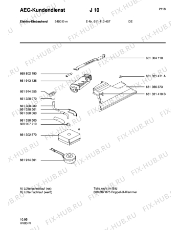 Взрыв-схема плиты (духовки) Aeg COMP. 5400E-M - Схема узла Section1