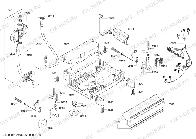 Взрыв-схема посудомоечной машины Siemens SN26M250EU - Схема узла 05