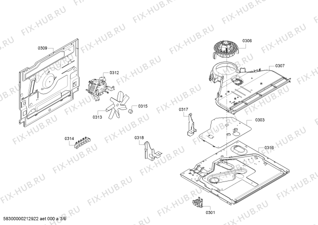 Взрыв-схема плиты (духовки) Bosch HKN39A020W - Схема узла 03