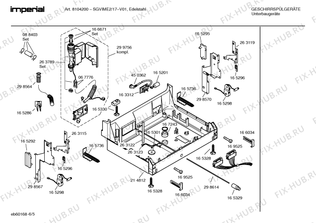 Взрыв-схема посудомоечной машины Imperial SGVIME2 8104200 - Схема узла 05