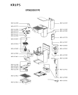 Схема №2 XP562040/1P0 с изображением Часть корпуса для кофеварки (кофемашины) Krups MS-623461