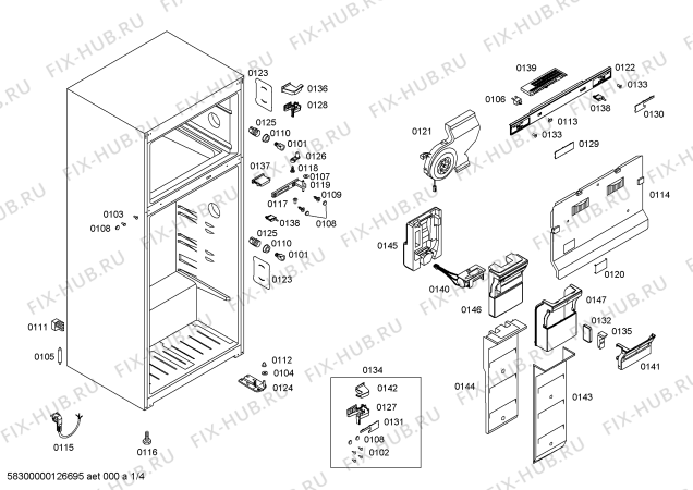 Схема №2 KDN36A00 с изображением Дверь для холодильной камеры Bosch 00245734