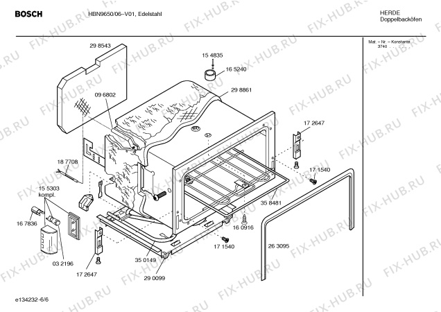 Схема №4 HBN9750GB с изображением Панель управления для плиты (духовки) Bosch 00365582