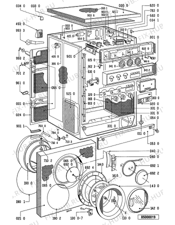 Схема №1 WTE 9842 A/WS-NL с изображением Магнит для стиральной машины Whirlpool 481228128358