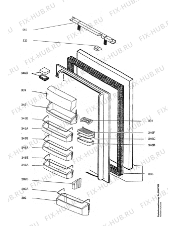 Схема №1 JKI 9030 с изображением Фиксатор для холодильной камеры Aeg 2237125022