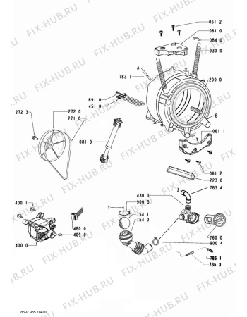 Схема №1 AWOE 8548 с изображением Микромодуль для стиралки Whirlpool 480111103424