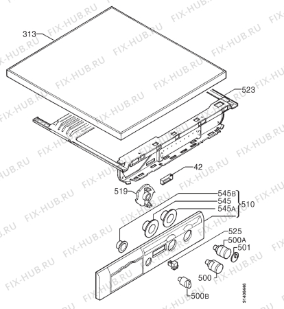 Взрыв-схема стиральной машины Zanussi WJS1397W - Схема узла Command panel 037