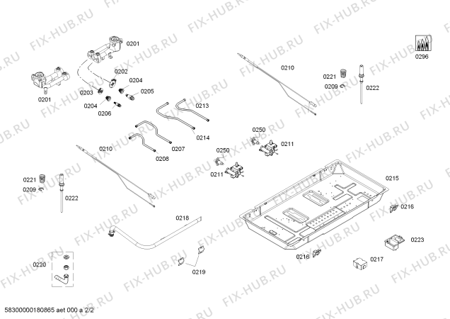Схема №1 ER73236MP с изображением Газовый кран для плиты (духовки) Bosch 00637813