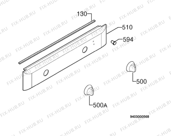 Взрыв-схема плиты (духовки) Electrolux EKD600500X - Схема узла Command panel 037