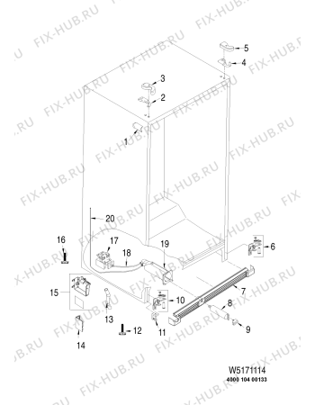 Схема №4 MSZ910NDFUK (F078905) с изображением Корпусная деталь для холодильника Indesit C00292618