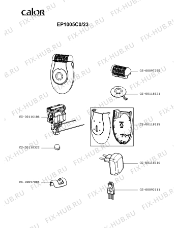 Схема №1 EP1011C0/23 с изображением Корпусная деталь для электробритвы Calor CS-00118315